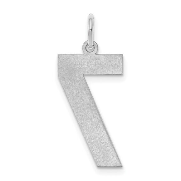 Sterling Silver, Athletic Collection, Large Polished Number 7 Pendant - Picture 3 of 5
